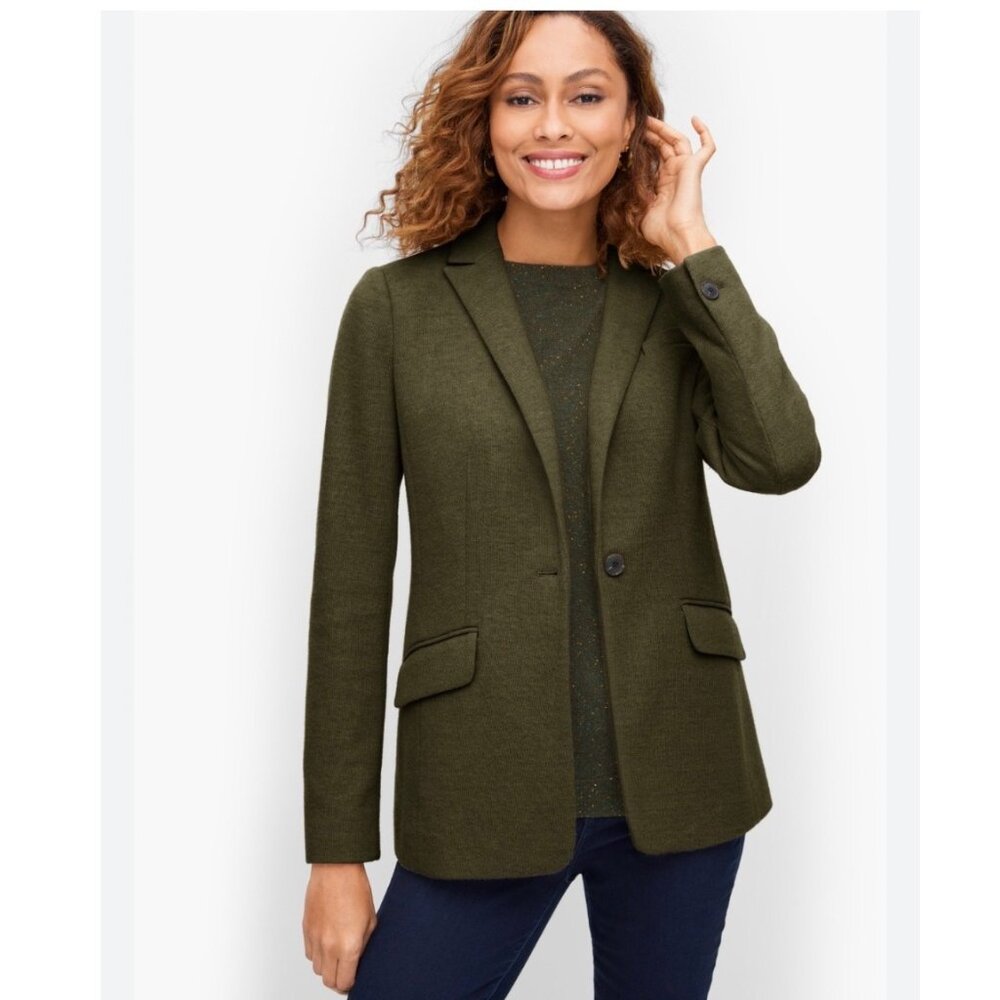 Talbots Olive Green Single-Button Blazer